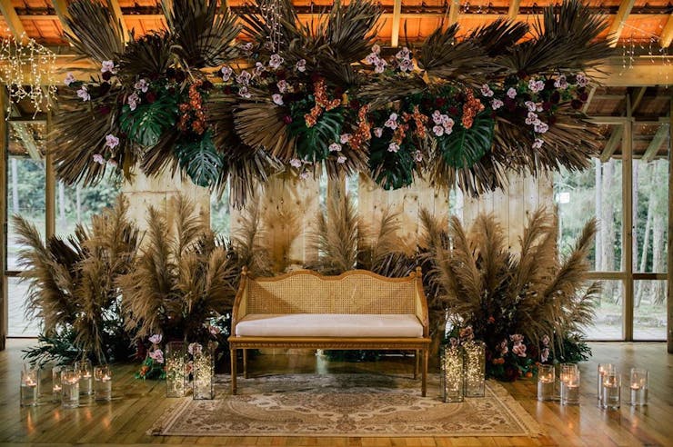 Bohemian Theme Reception Stage Décor