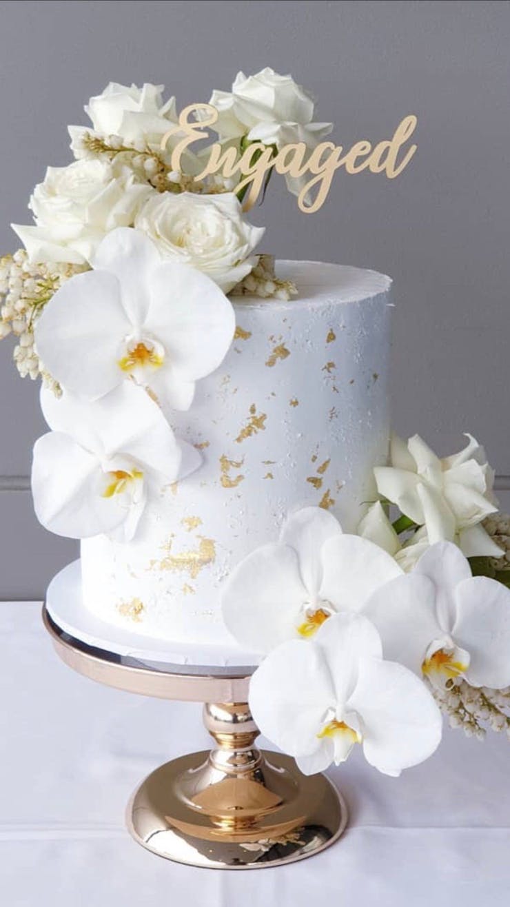 elegant engagement cake design