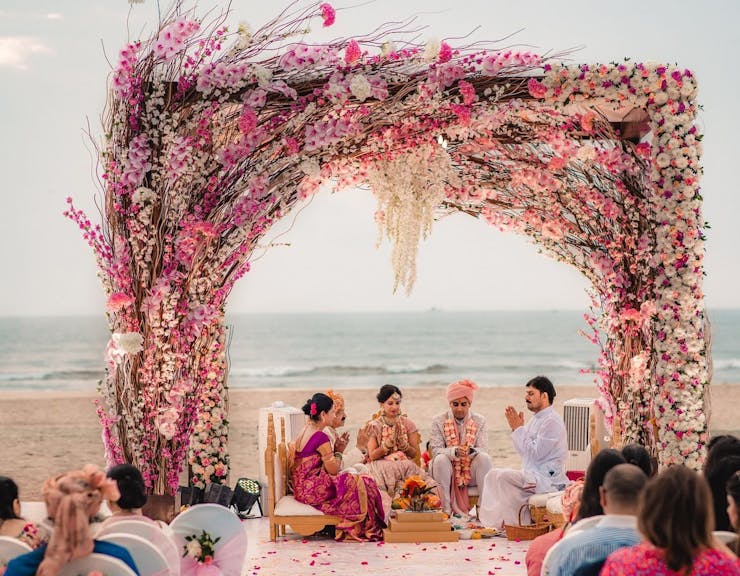 beach side wedding mandap decor