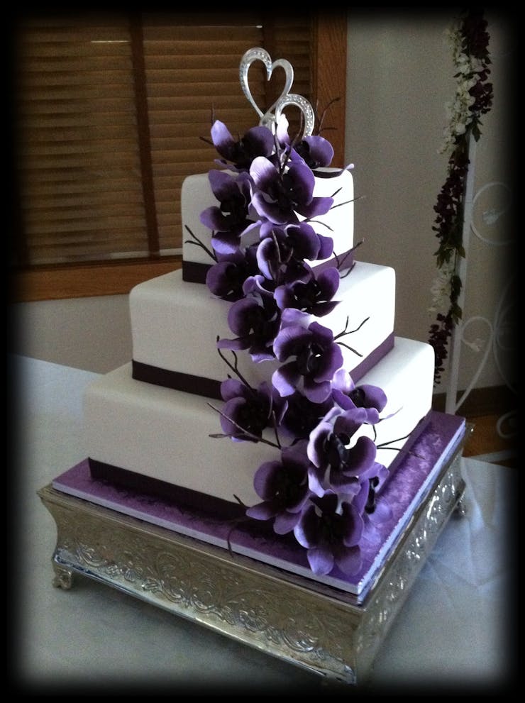 square engagement cake design