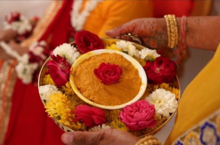 Front Door Haldi Arrangement: