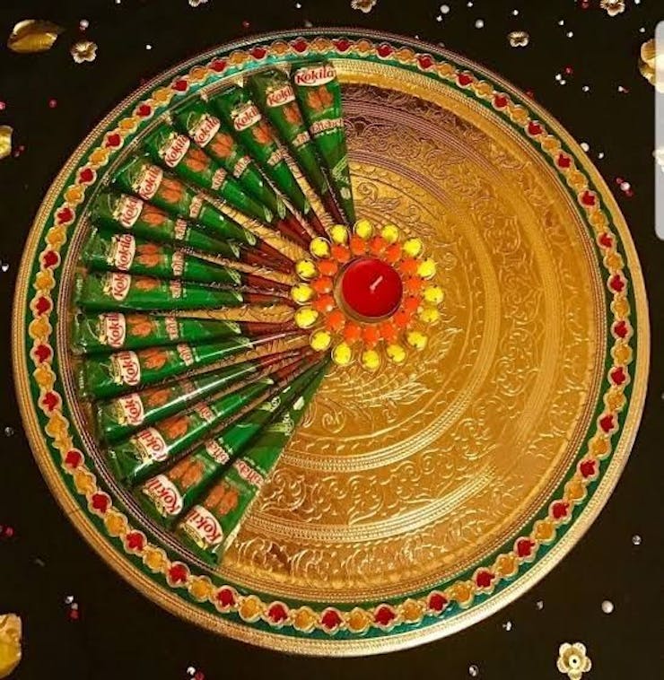 decoration mehndi plates
