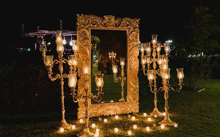 pre wedding decoration ideas with fairylights