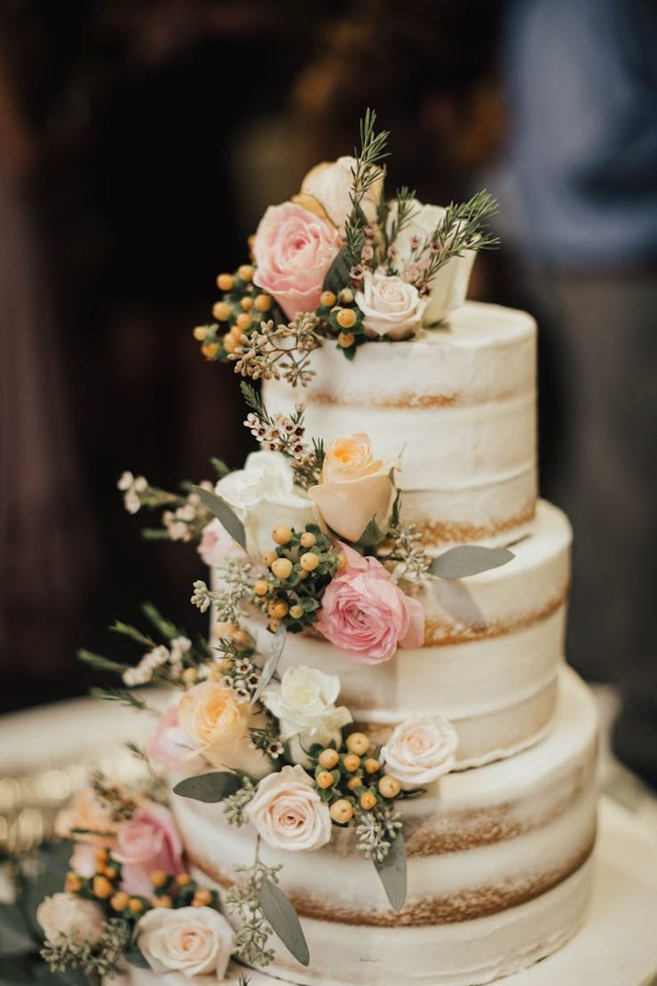 semi nude wedding cake design