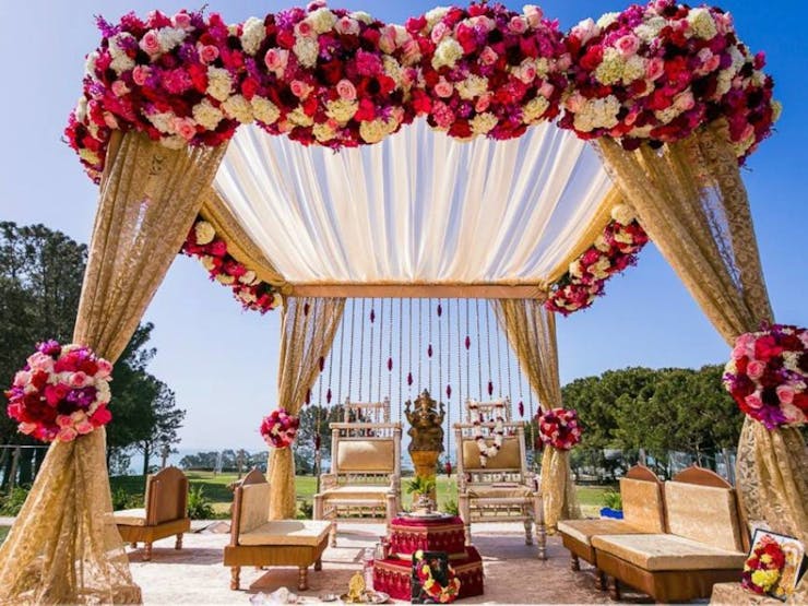 floral wedding mandap decor