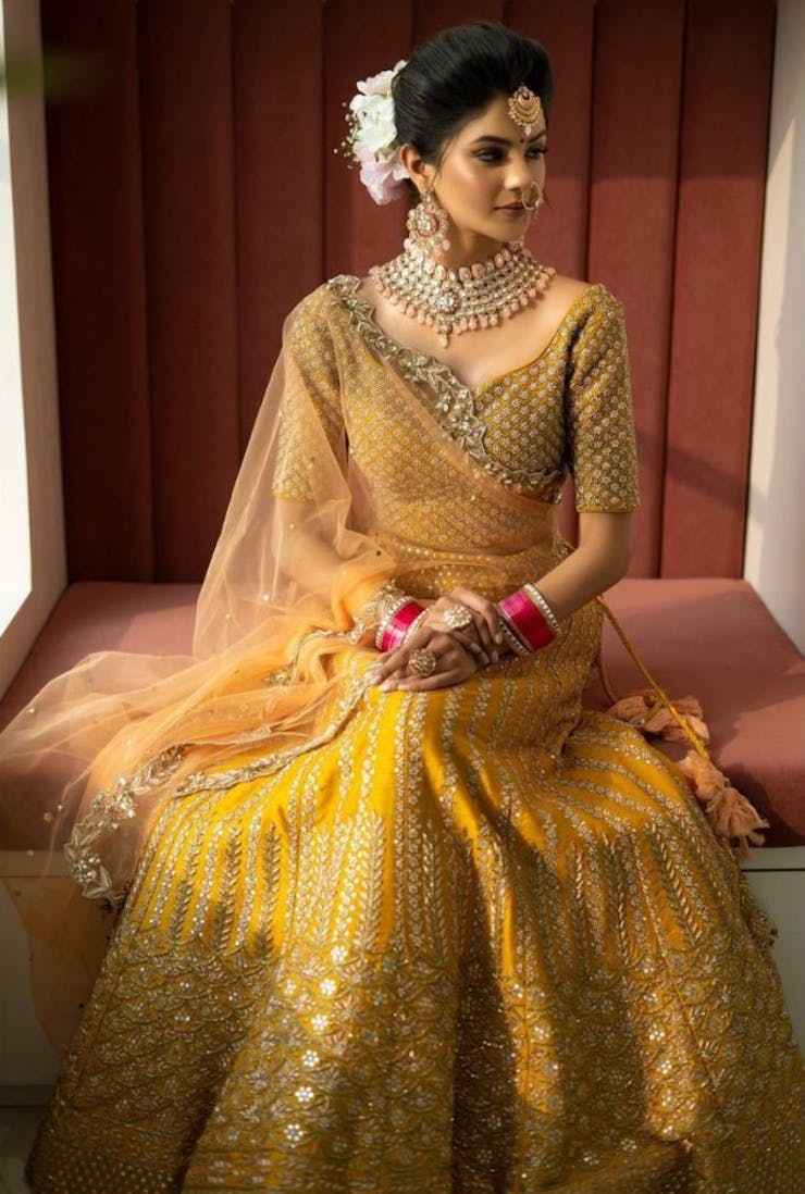 Best haldi dress for brides