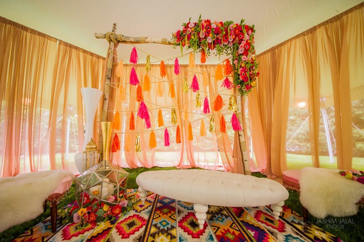 colorful setup for bridal shower