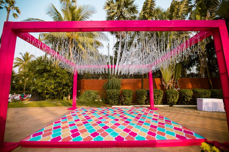 colorful wedding dance floor