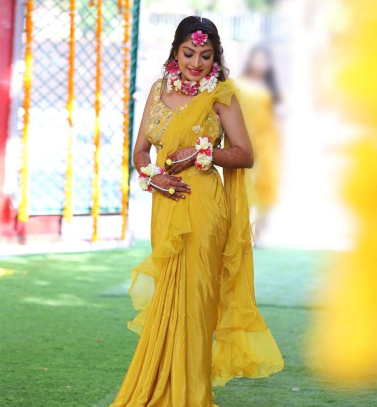Best haldi dress for brides
