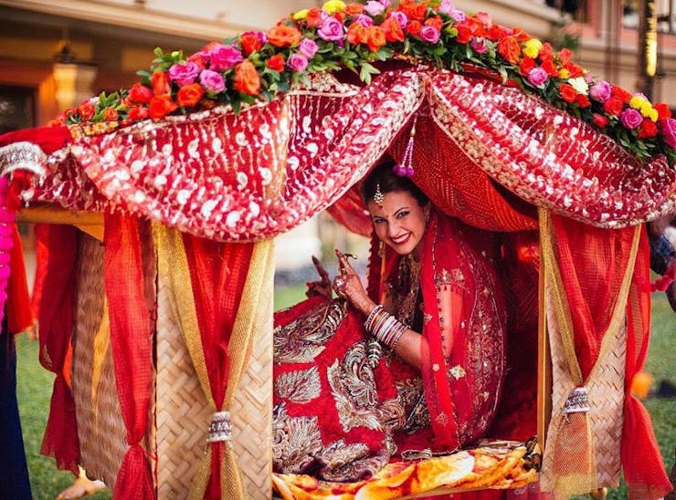 bridal entry in palanquins