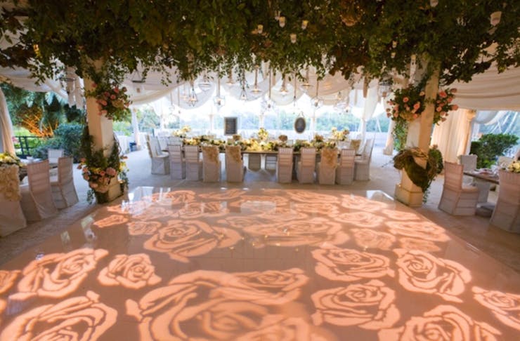 floral wedding dance floor
