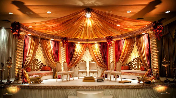 Indian theme wedding stage decoration