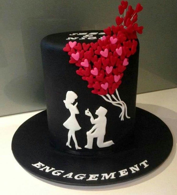 mini engagement cake design