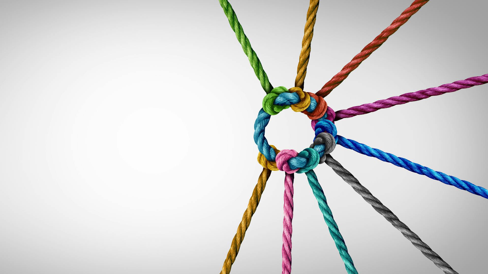 Colorful ropes tied together