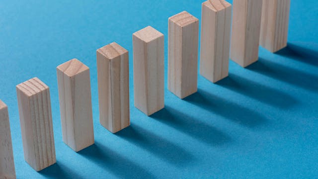 Wooden domino-like blocks