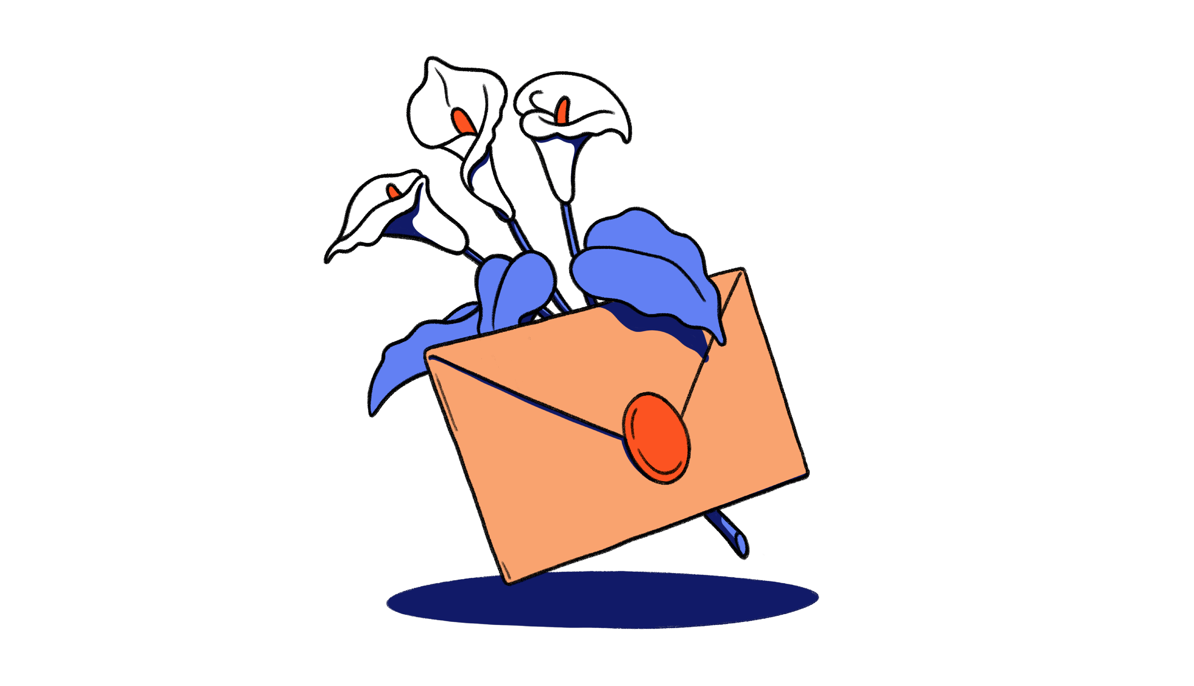 Envelope and flowers