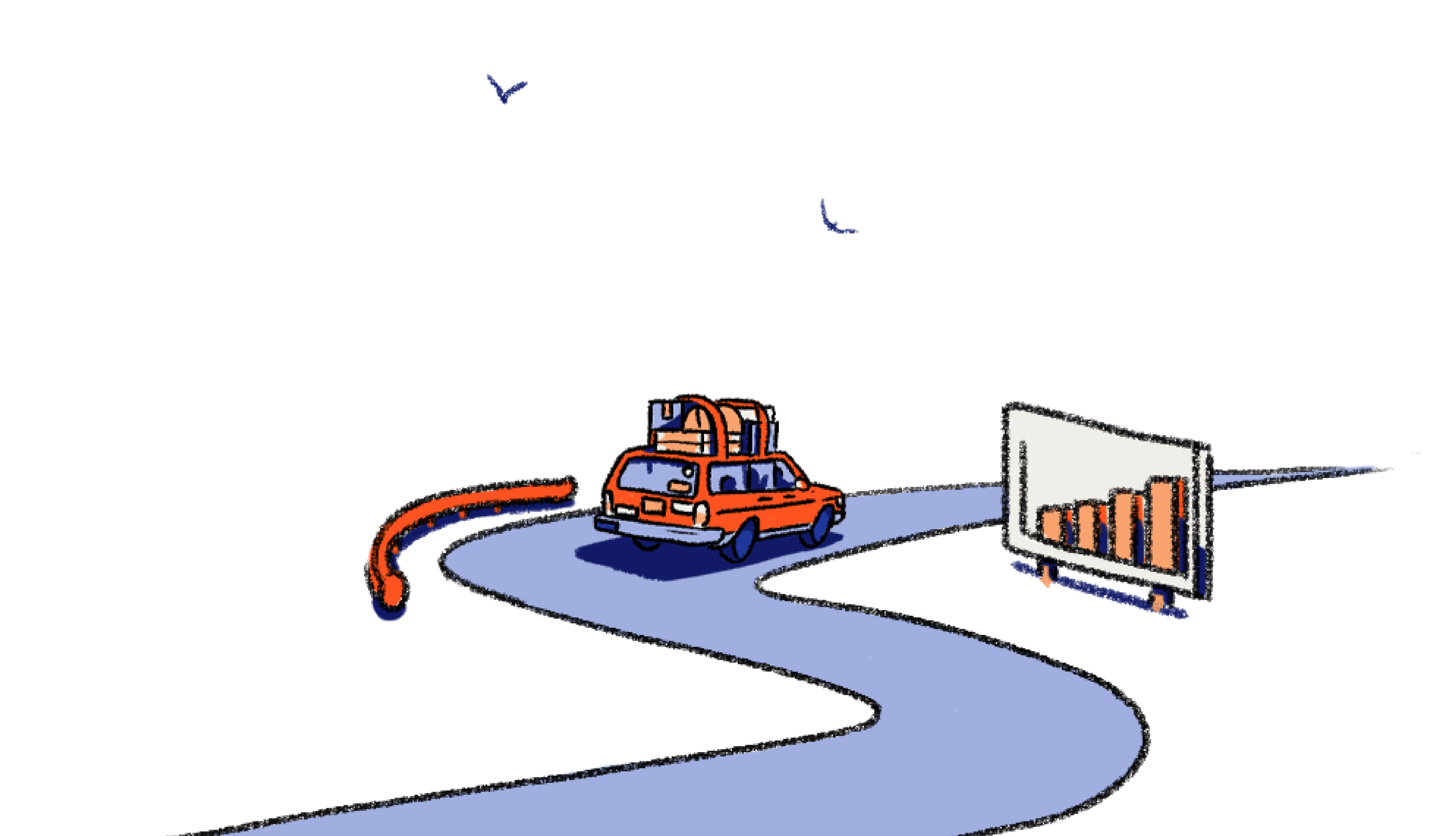 Car driving down a winding road
