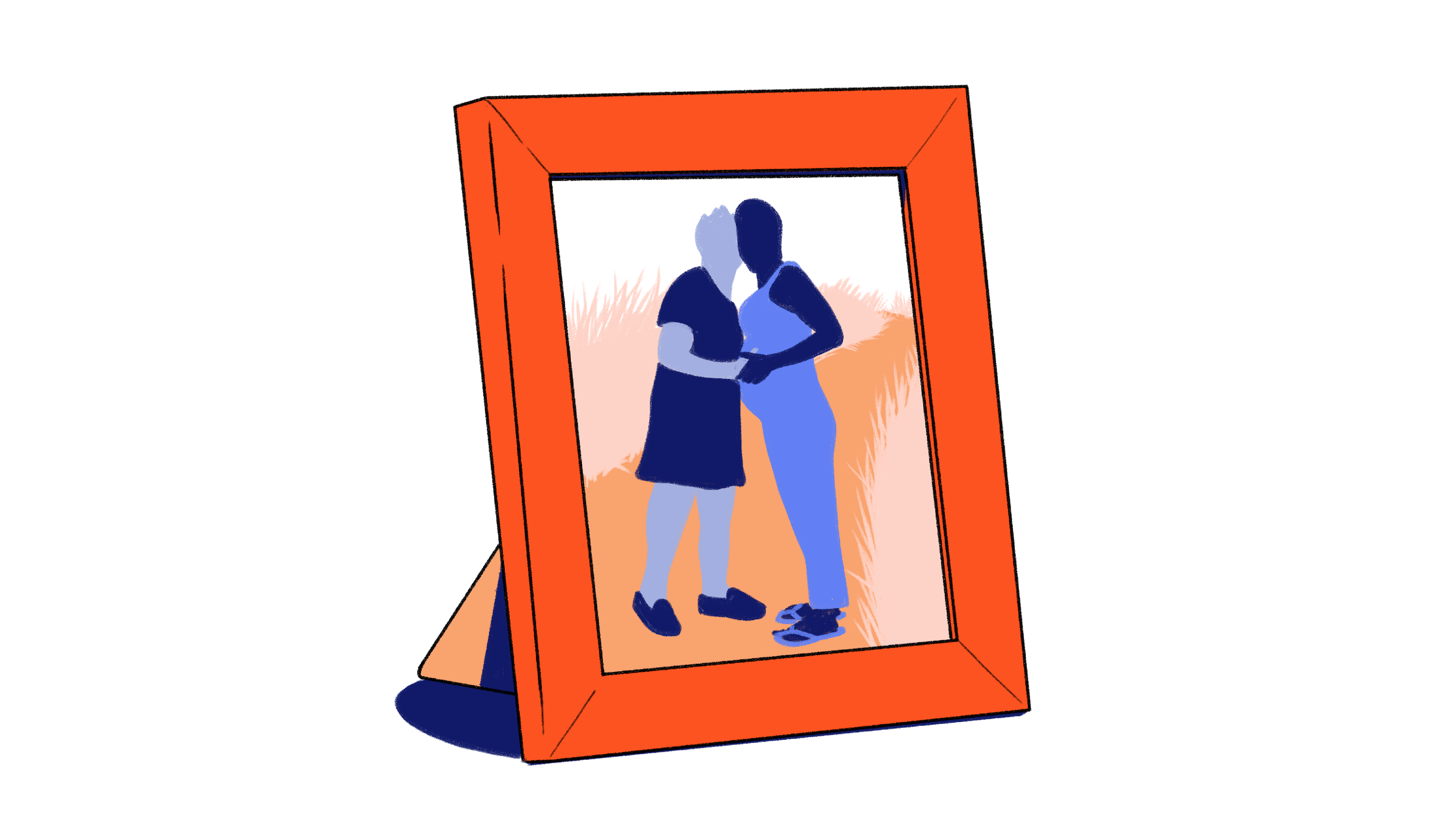 Picture frame with a photo of a couple
