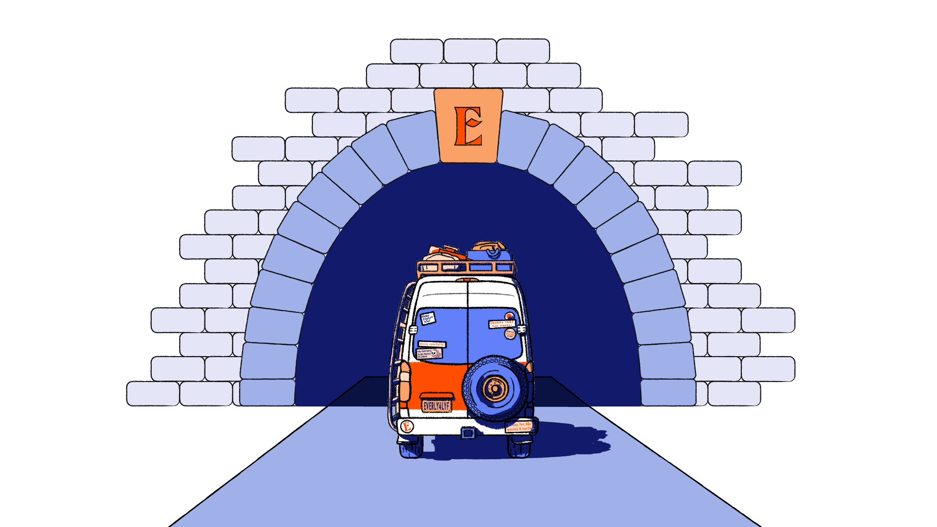 Image of van about to drive into a tunnel