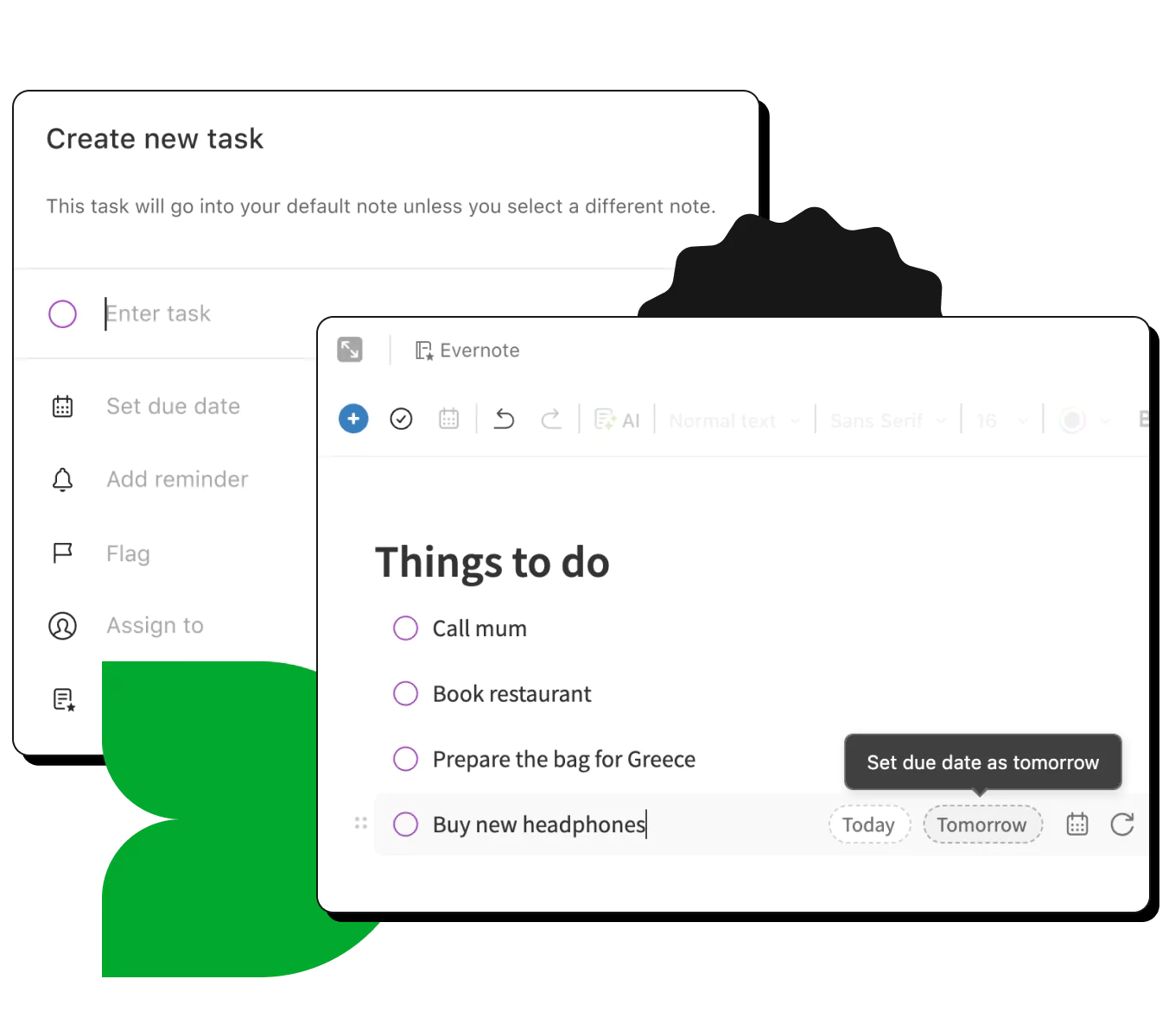 tasks screen