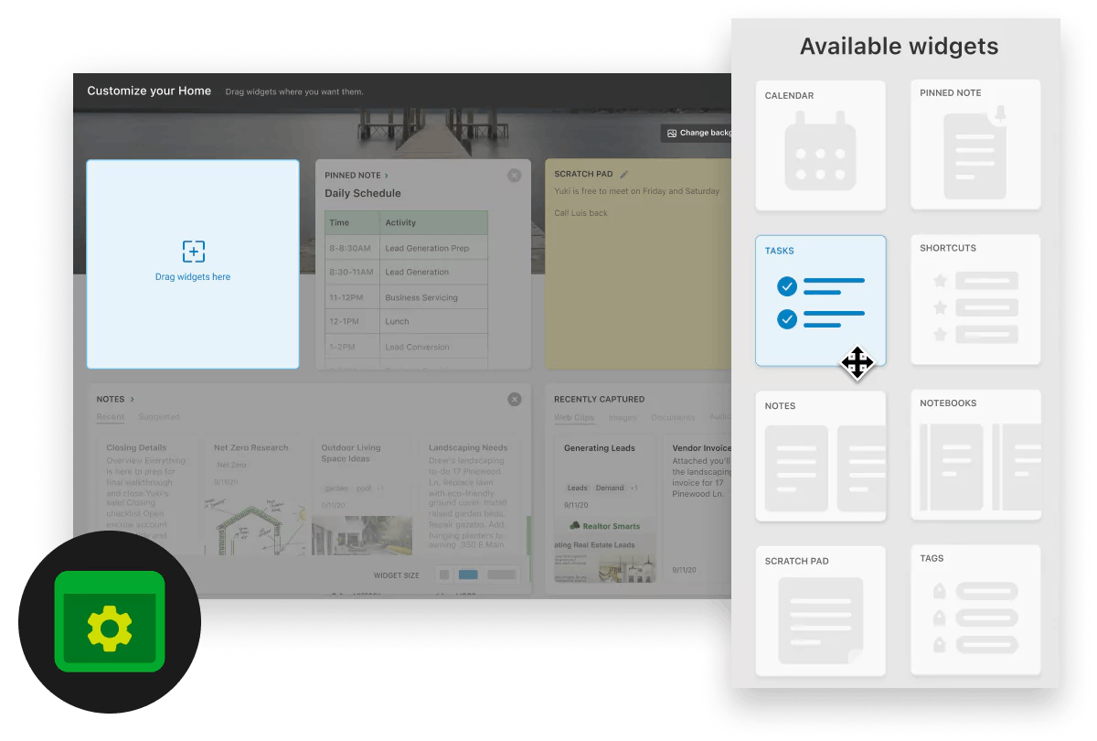 Evernote Home customization
