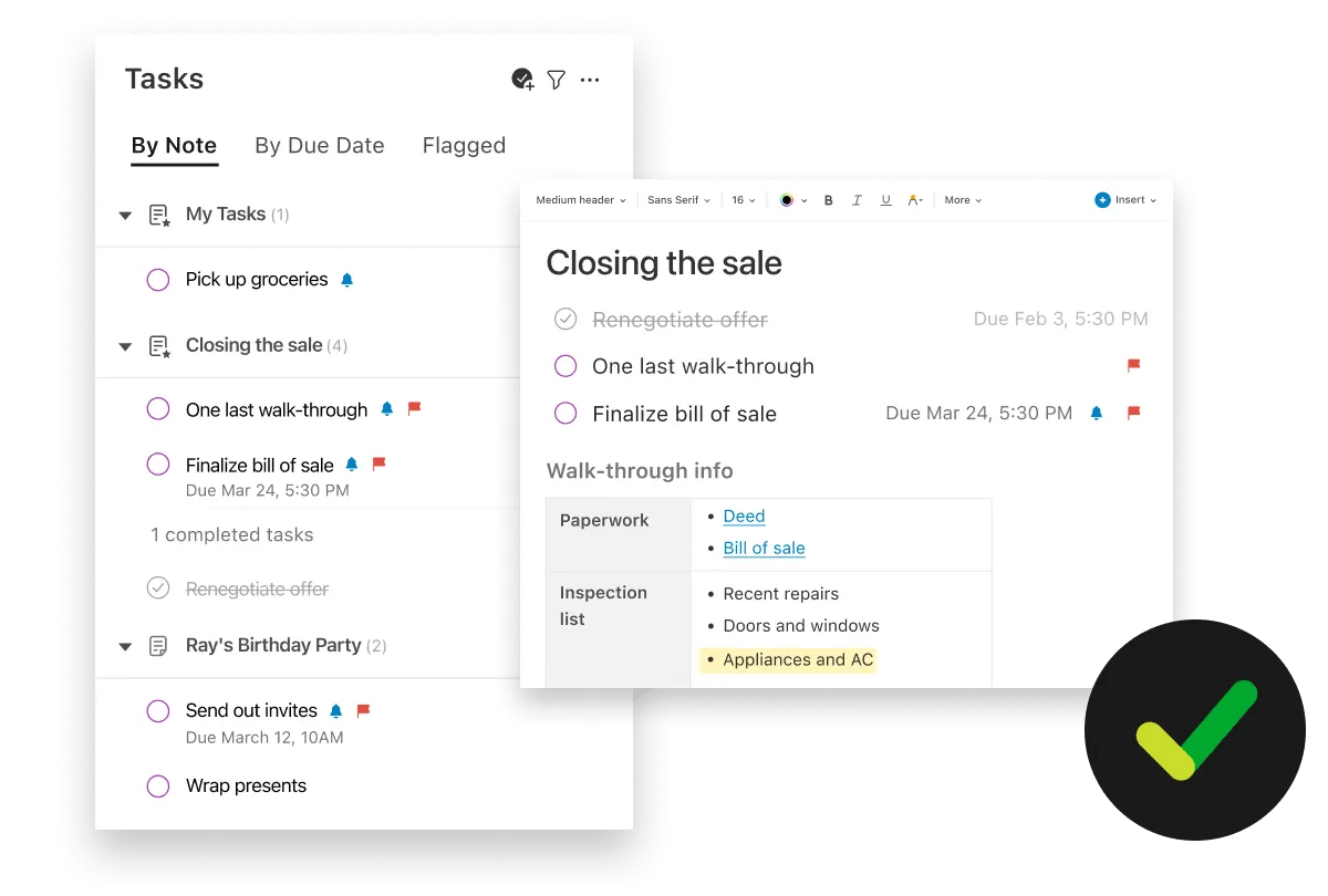 Evernote Tasks feature showcase
