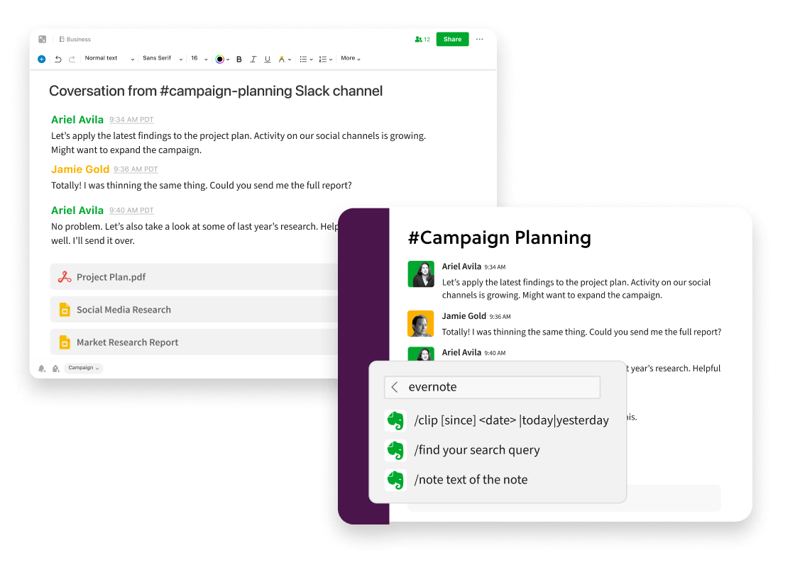 Integrations Evernote