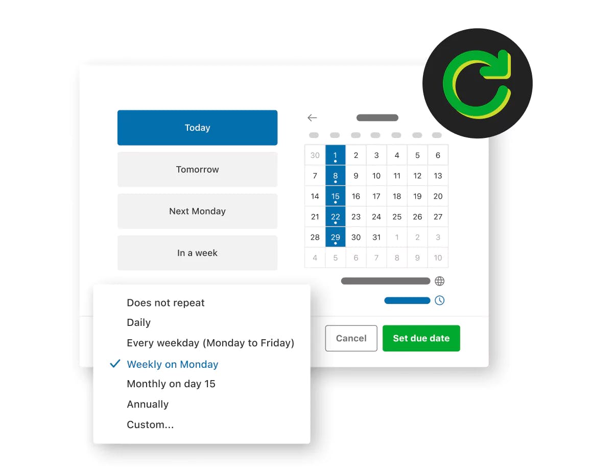 Recurring tasks showcase Evernote