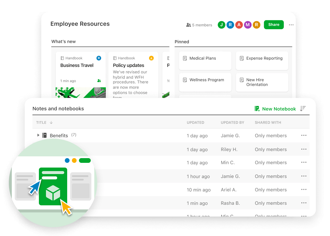 Evernote teams sharing feature
