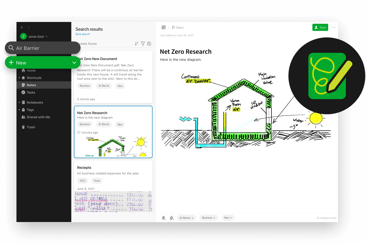 Evernote Handwriting feature showcase