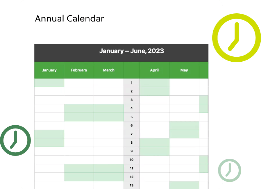2023 Annual Calendar Template Evernote
