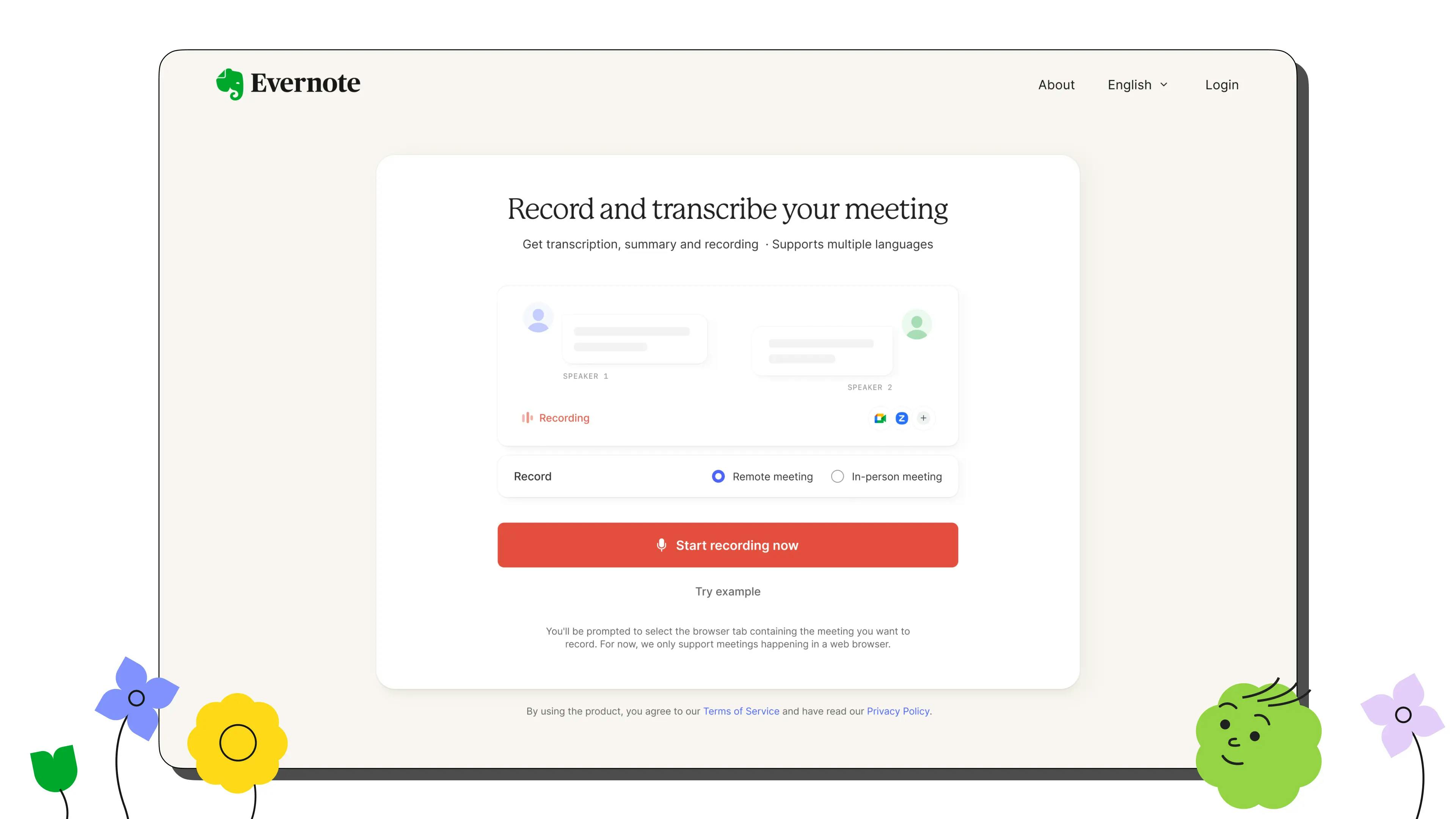 Evernote AI Meeting note taker