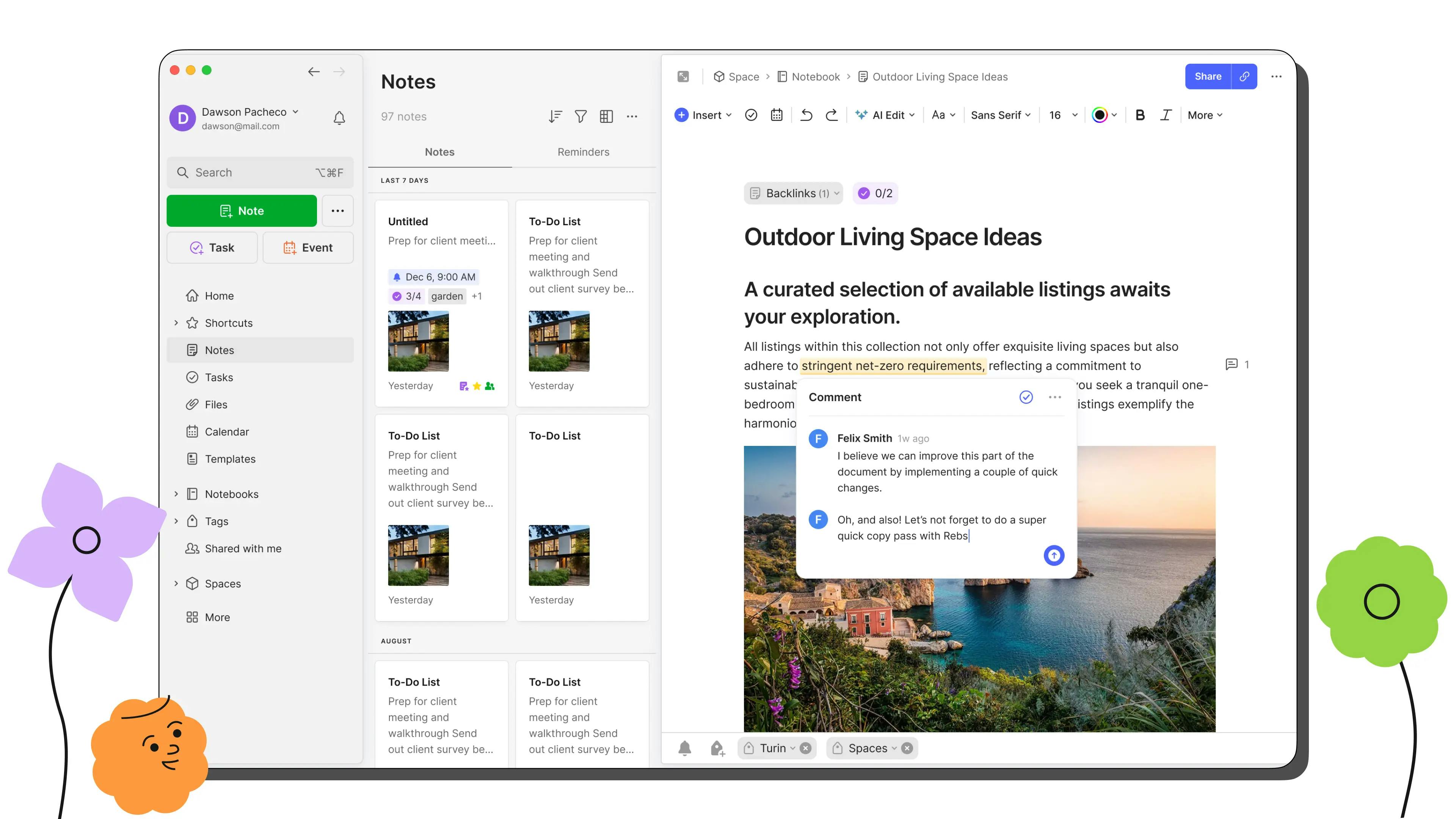 Evernote in-line comments