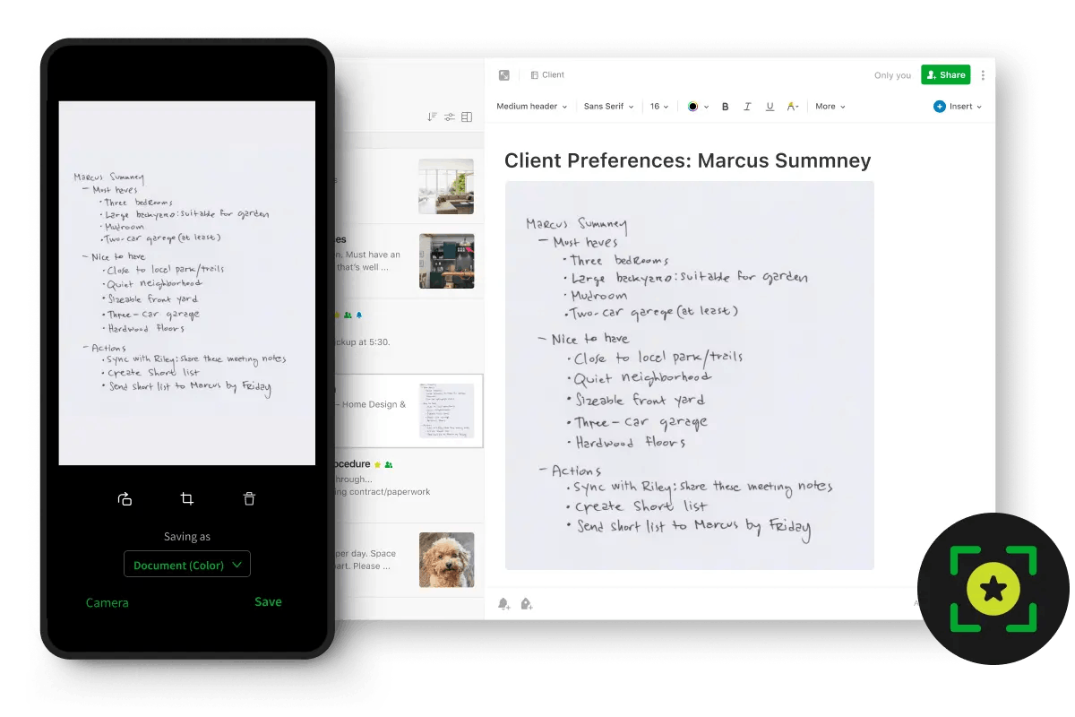 Evernote Document Scan feature showcase
