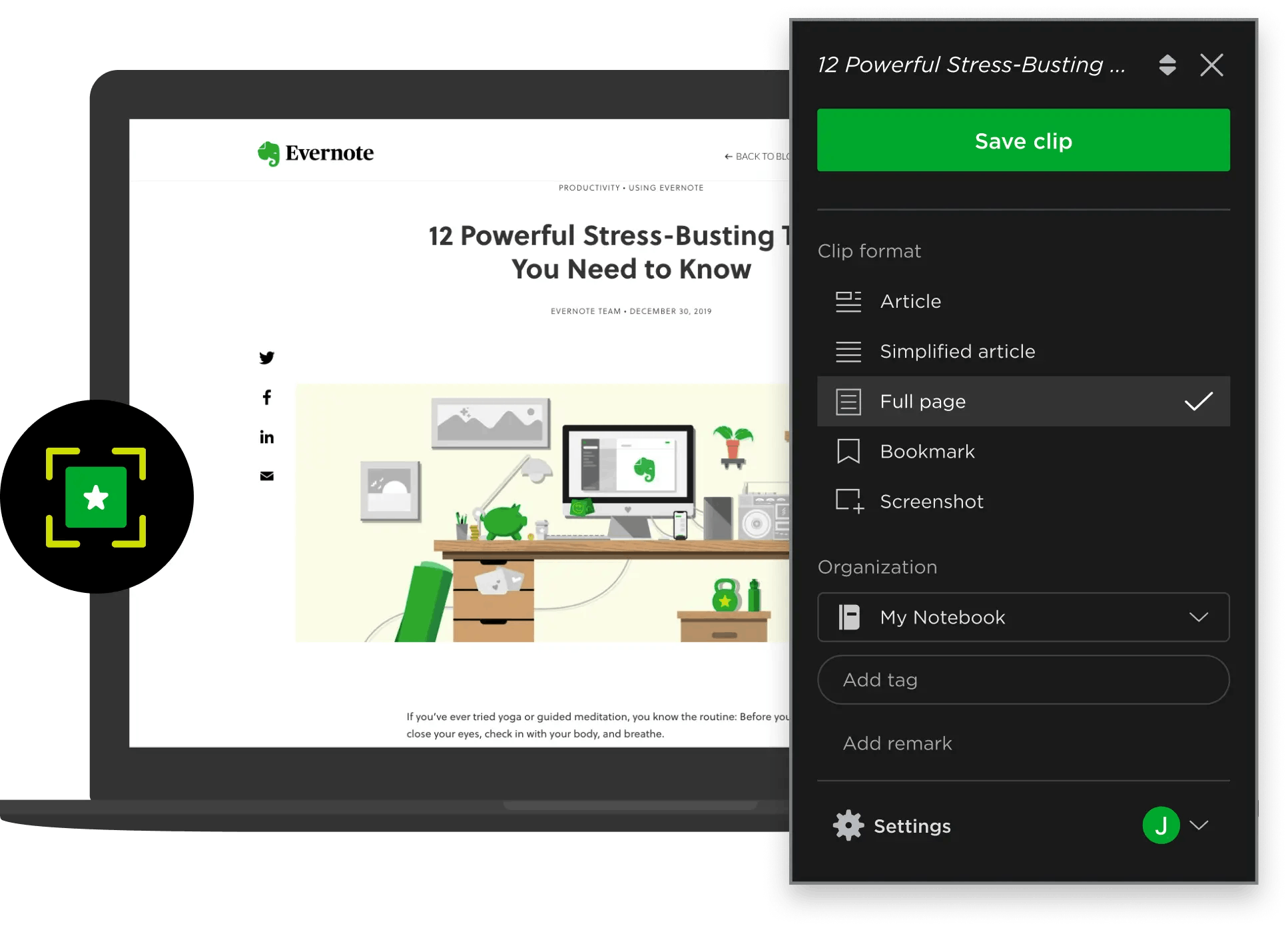 Evernote web clipper feature showcase