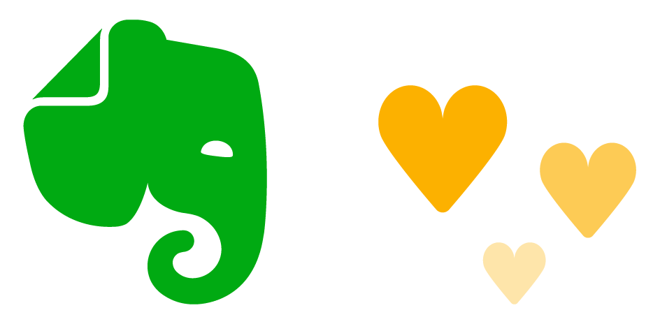Evernote logo with hearts