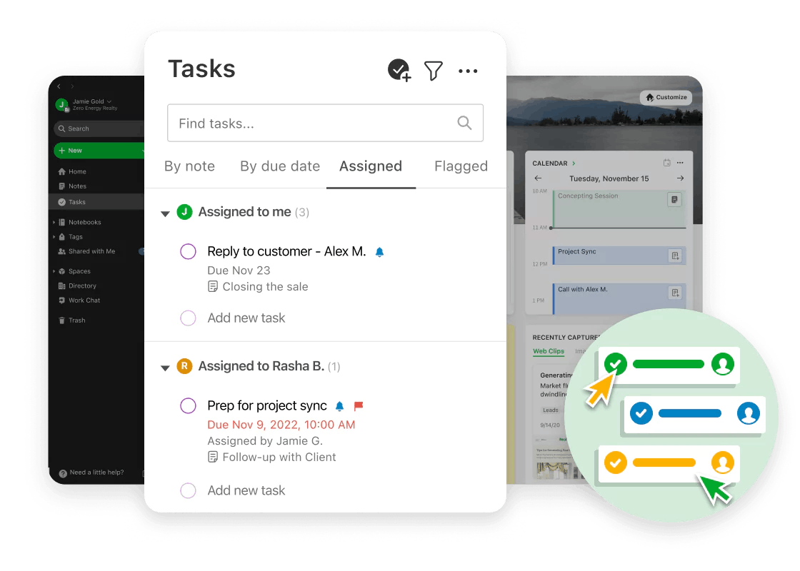 Multiple people task asignment Evernote Teams