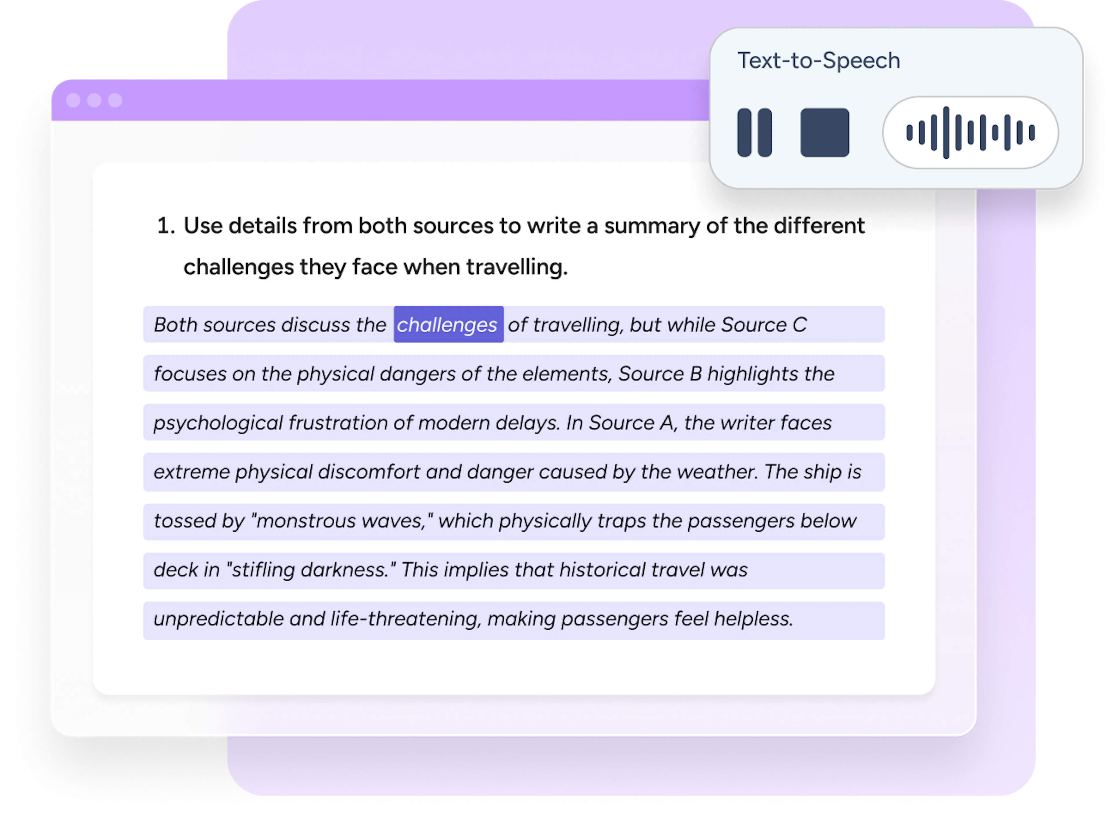 Read&Write Text-to-Speech Mock-up image.