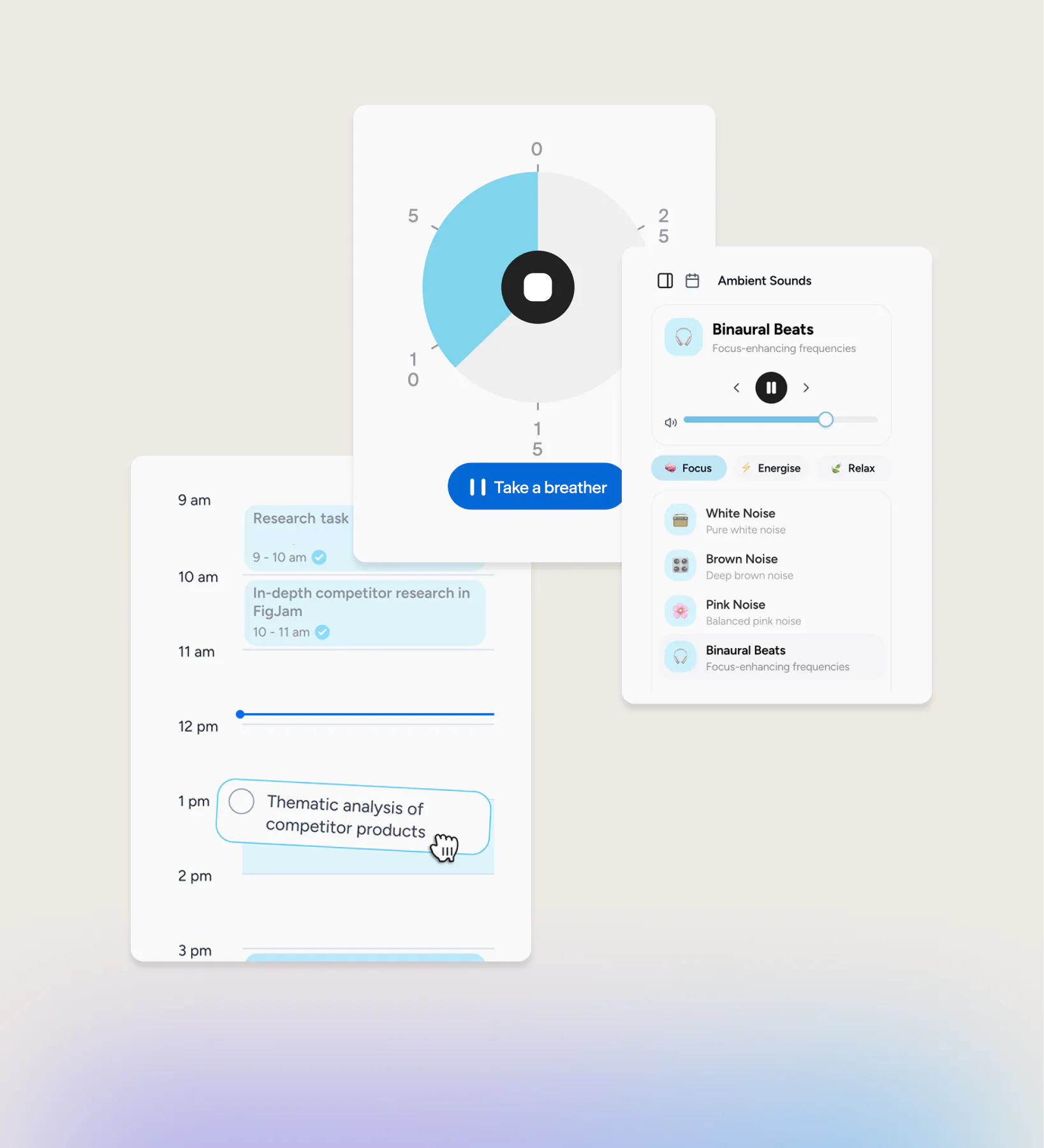 Product UI of Refine, Timeline, Week view