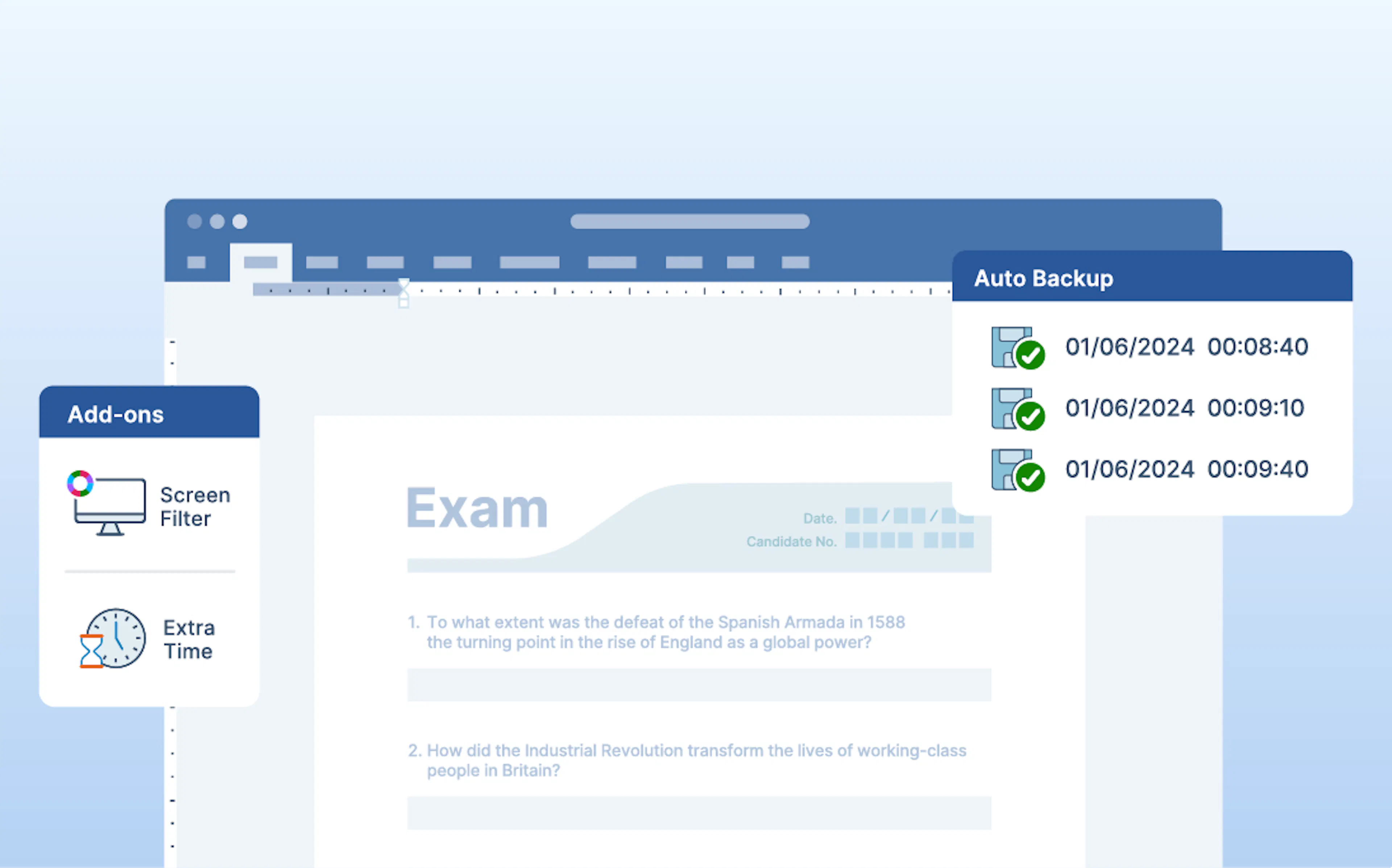 Preview of ExamWritePad dashboard