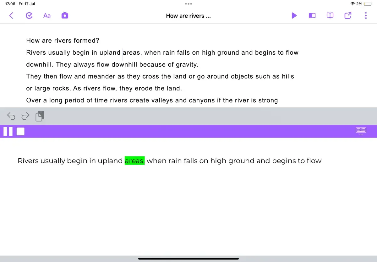 Spelling support in Read&Write for iPad