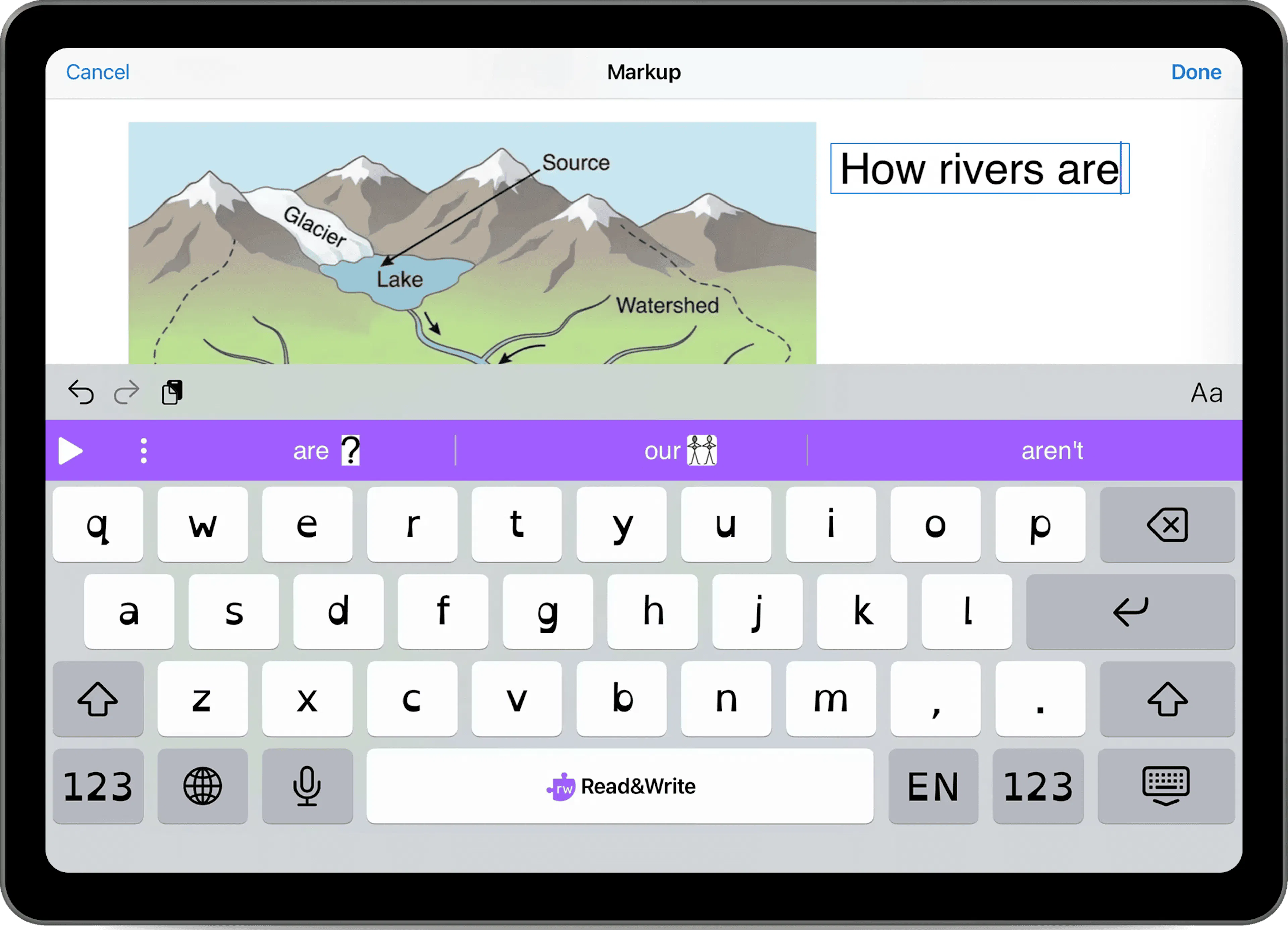 Read&Write for iPad dyslexia friendly keyboard font