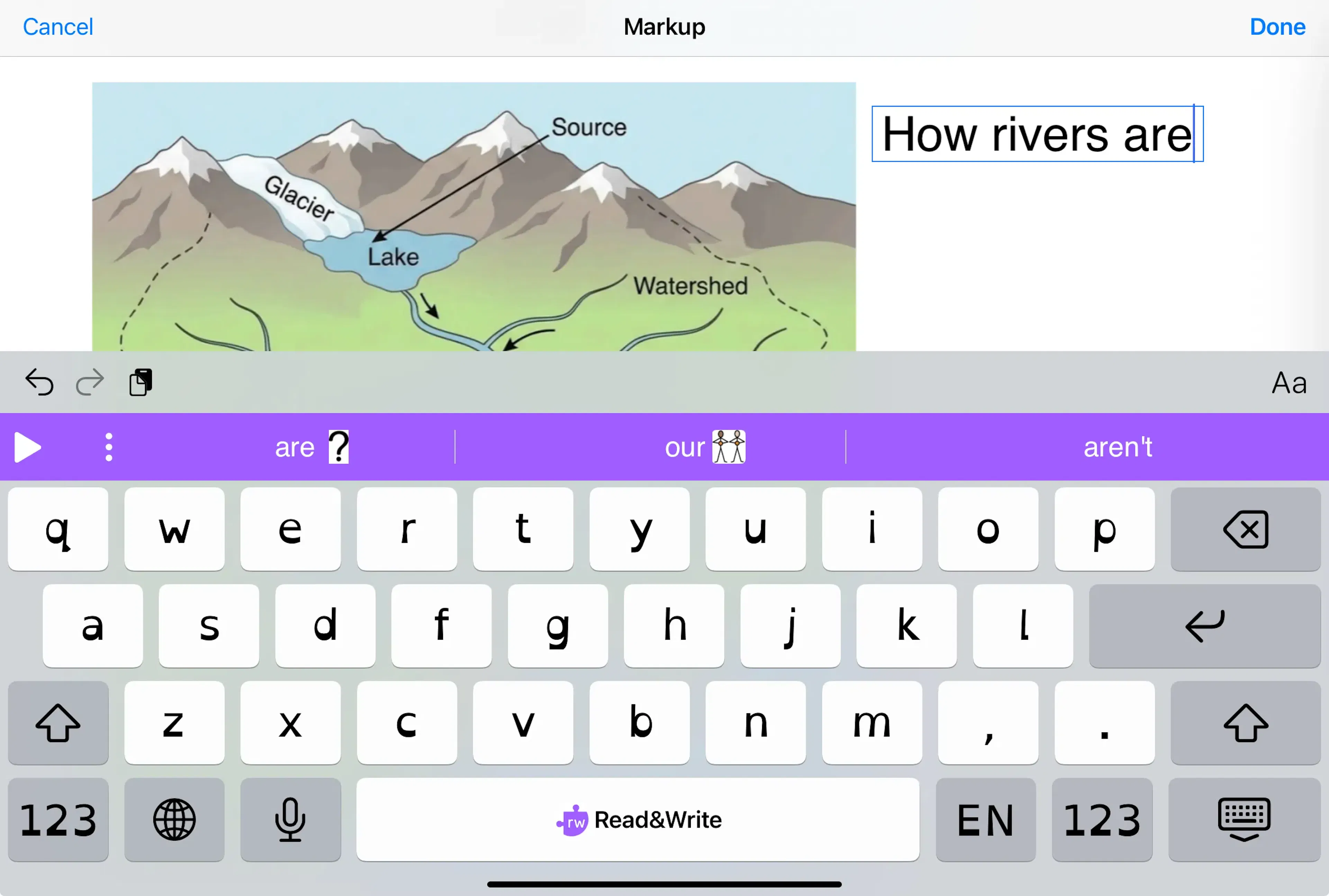 Markup in Read&Write for Ipad