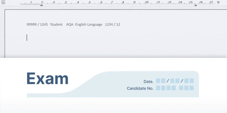 Illustration showing ExamWritePad's the automatic header and footer generation feature