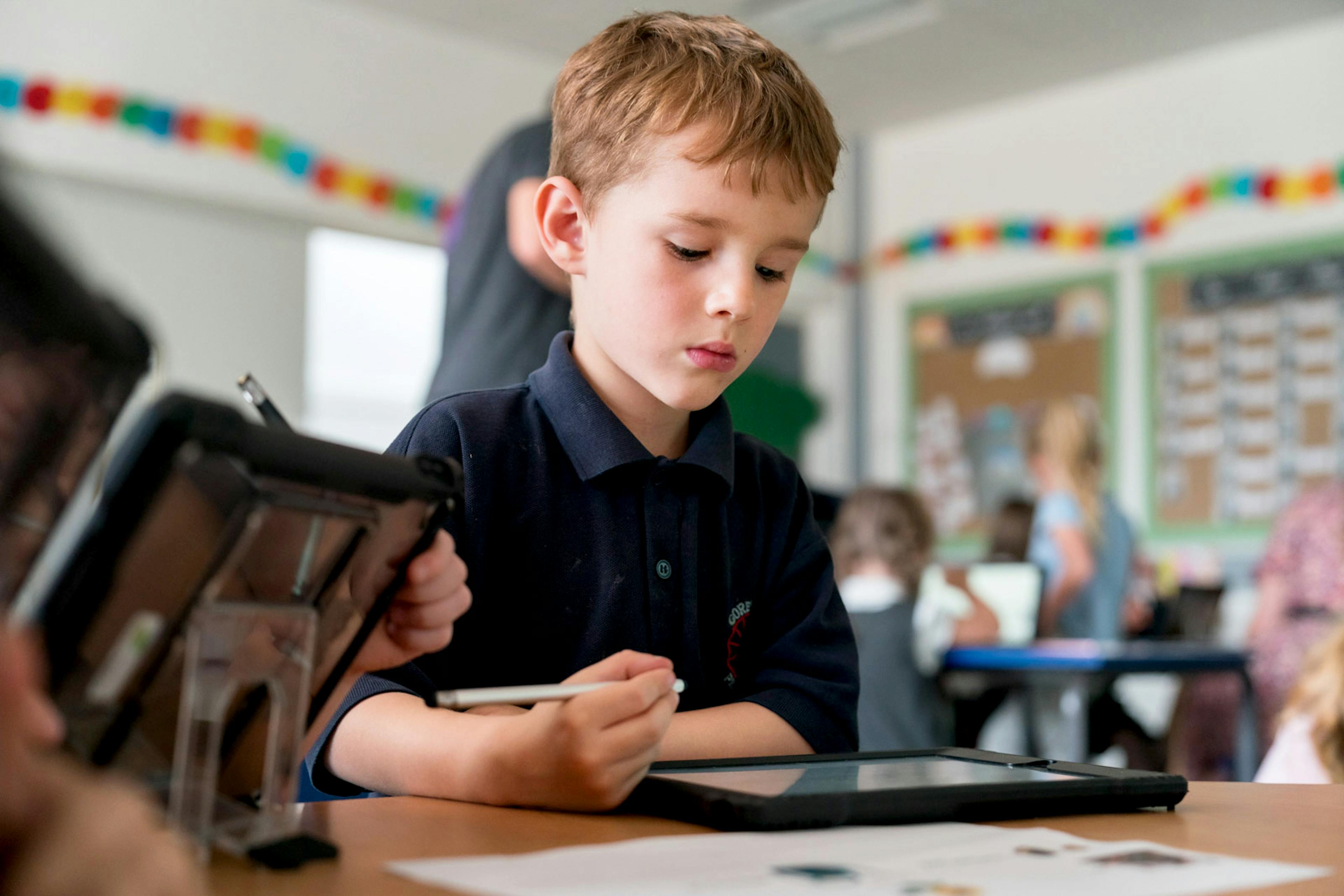 Student using tablet