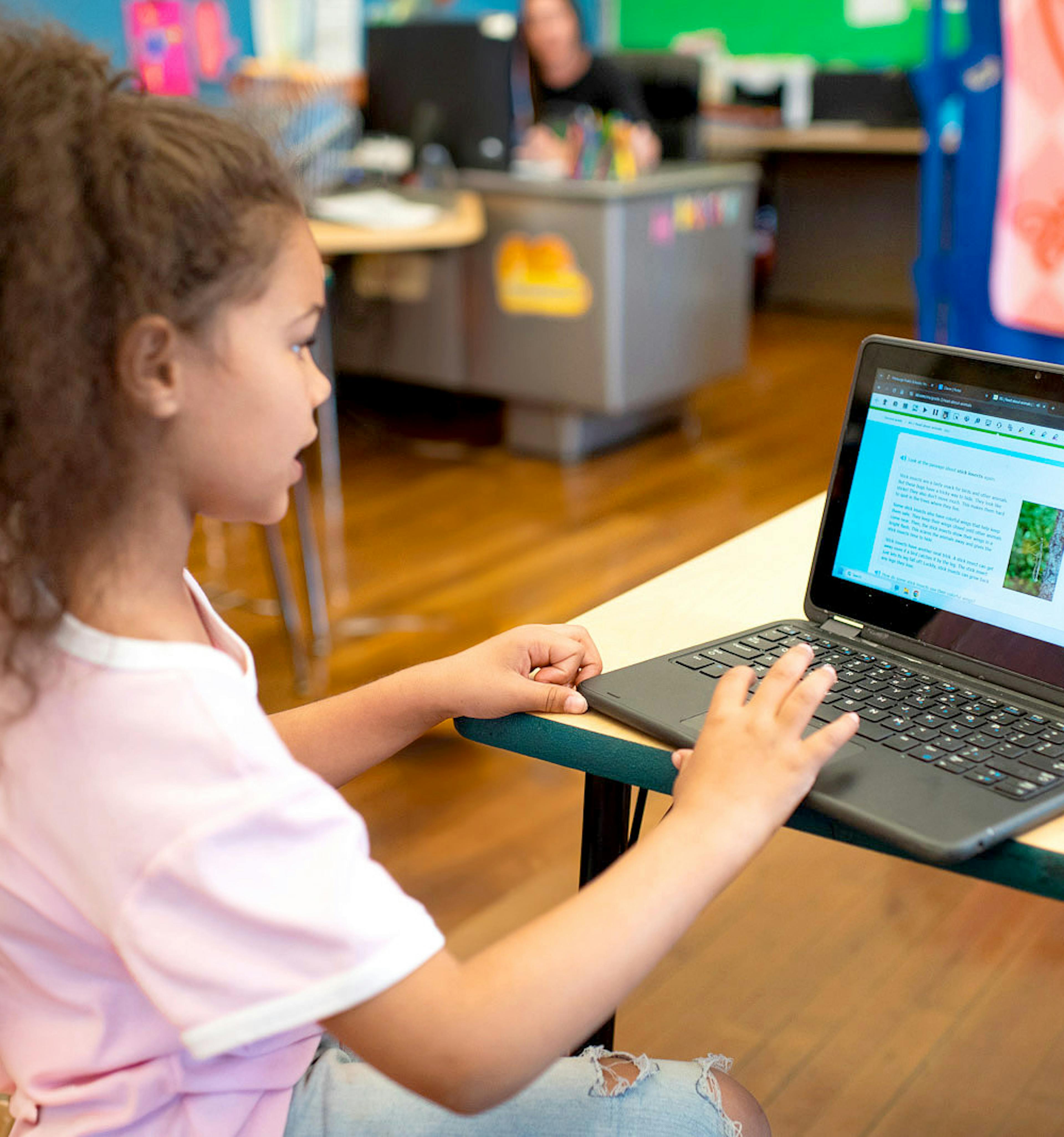 A student is using Read&Write on a laptop