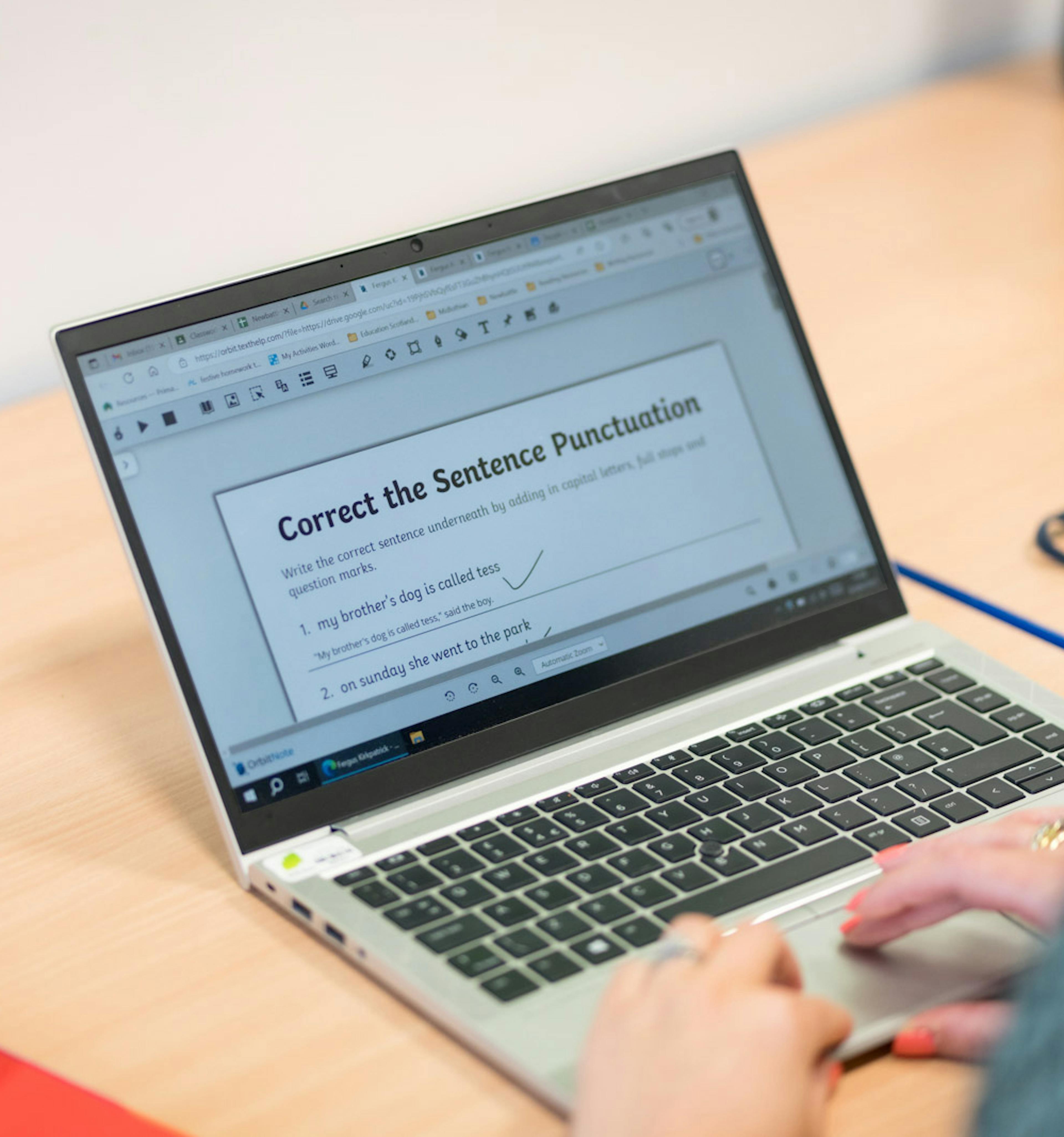 OrbitNote being used on a laptop