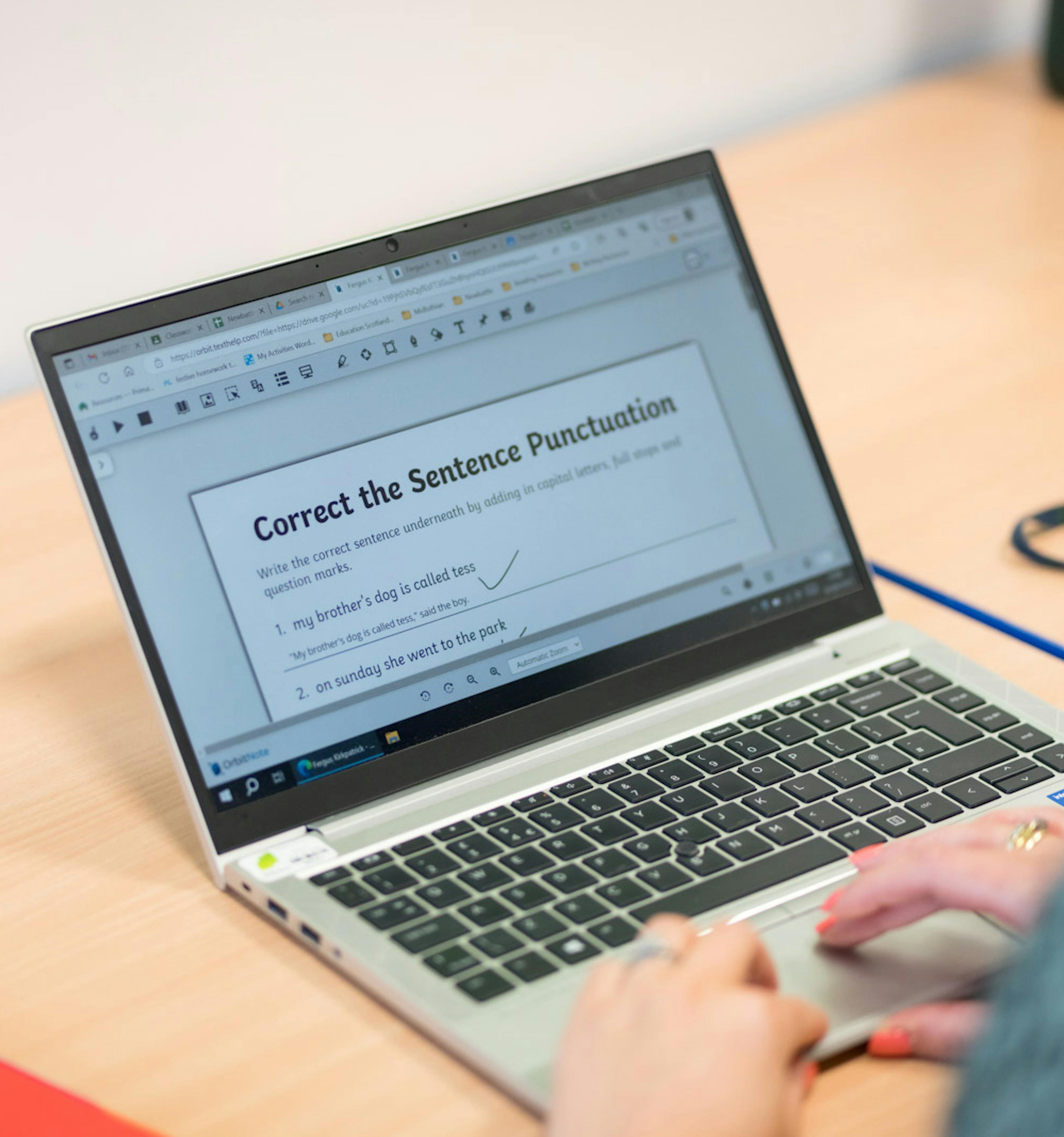 OrbitNote being used on a laptop