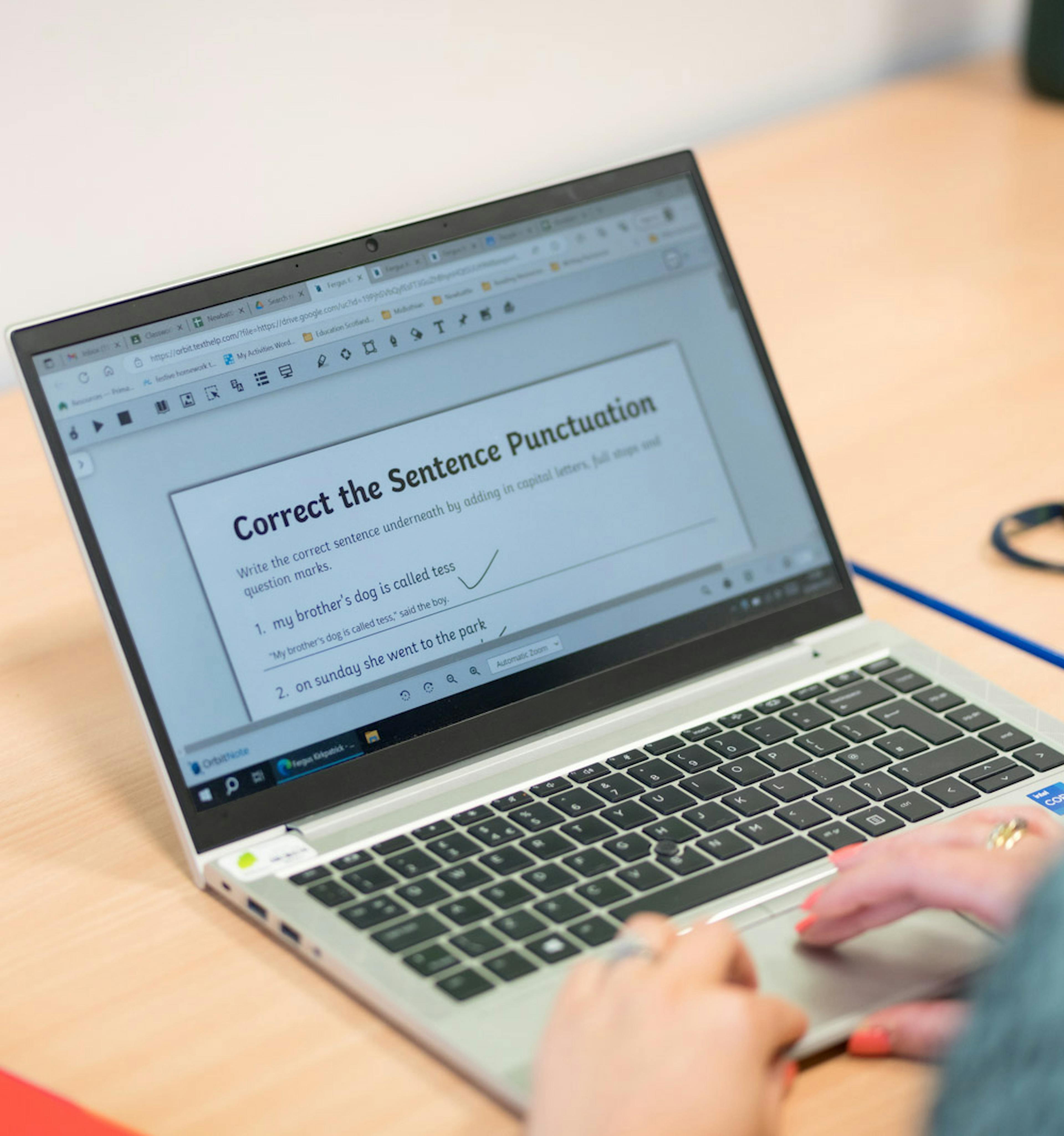 OrbitNote being used on a laptop