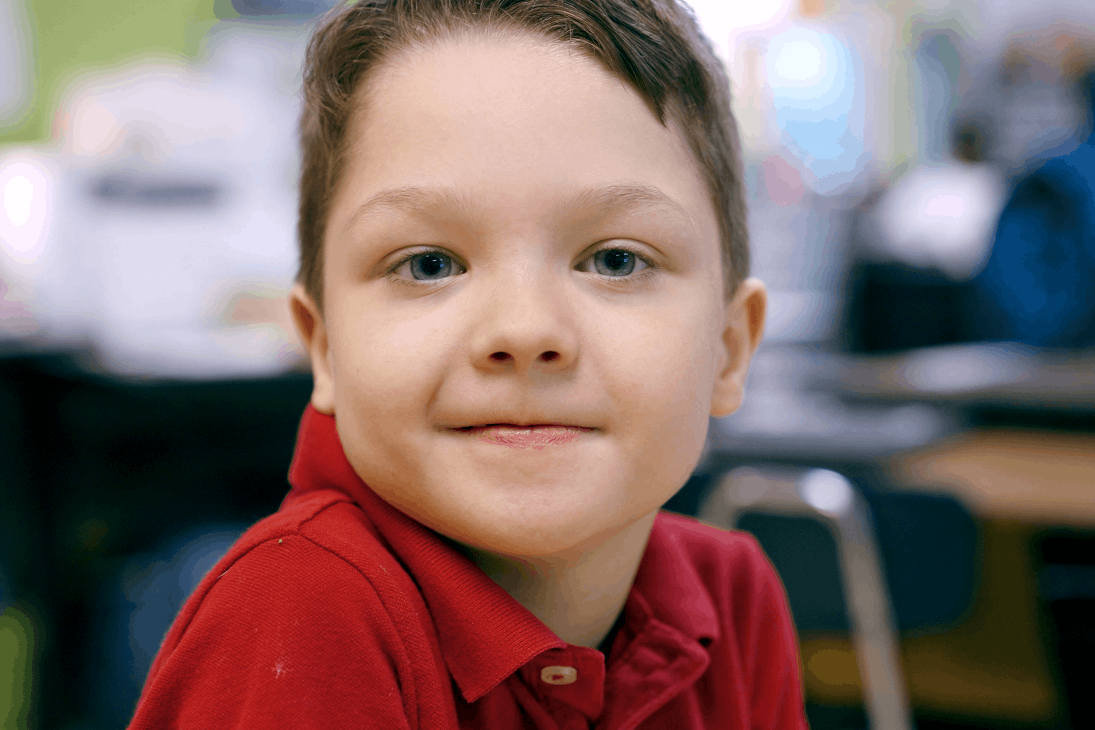 A close up of a student smiling 